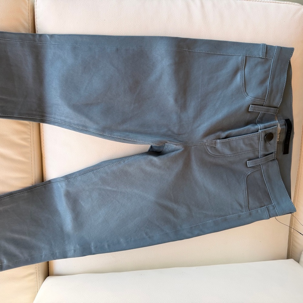 New J Brand Blue gray stretch lamb leather Pants size xs - Picture 4 of 14
